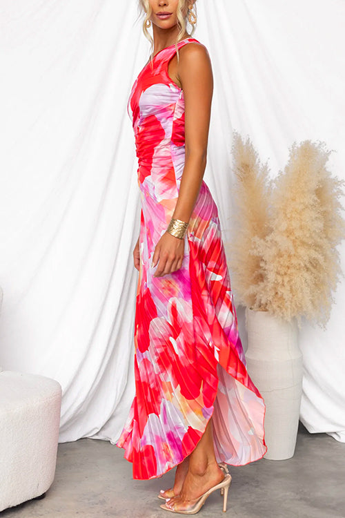 Emma - One Shoulder Maxi Pleated Dress