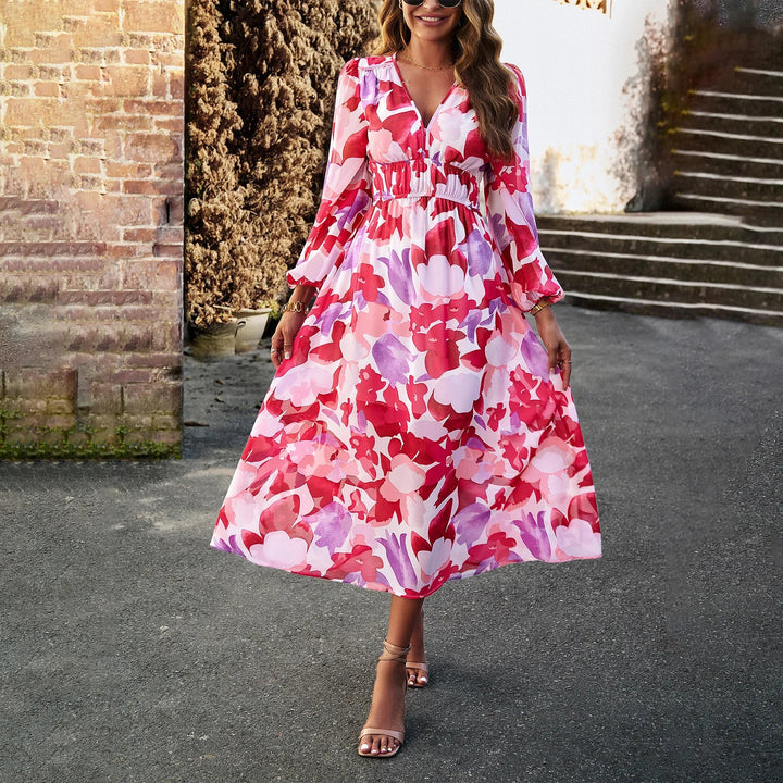 Elodie™ - Elegant Floral Print Summer Dress